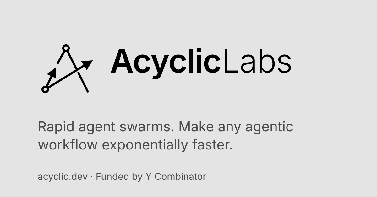 Acyclic Labs’ official cover introducing rapid agent swarms