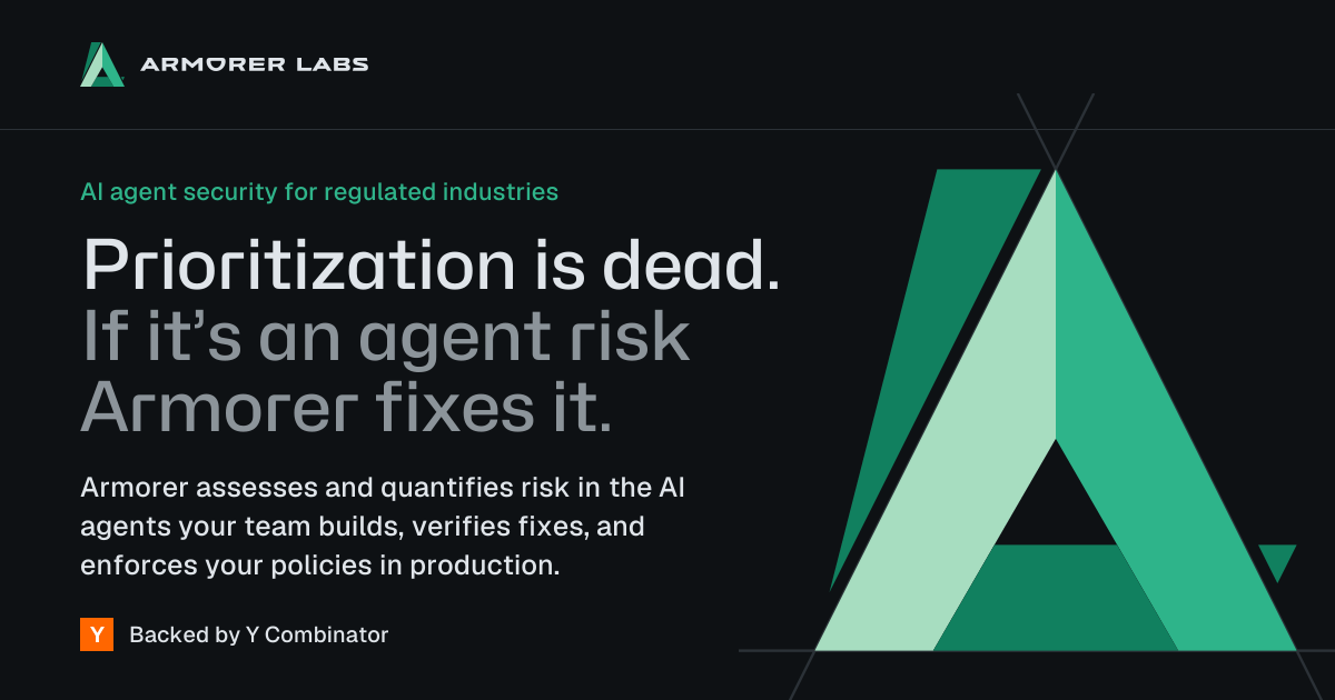 Armorer Labs’ official banner for AI agent security.