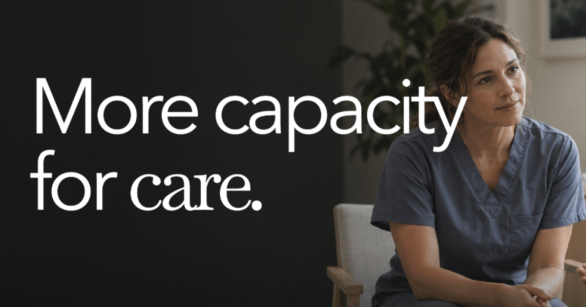 Sully.ai’s official banner: More capacity for care.
