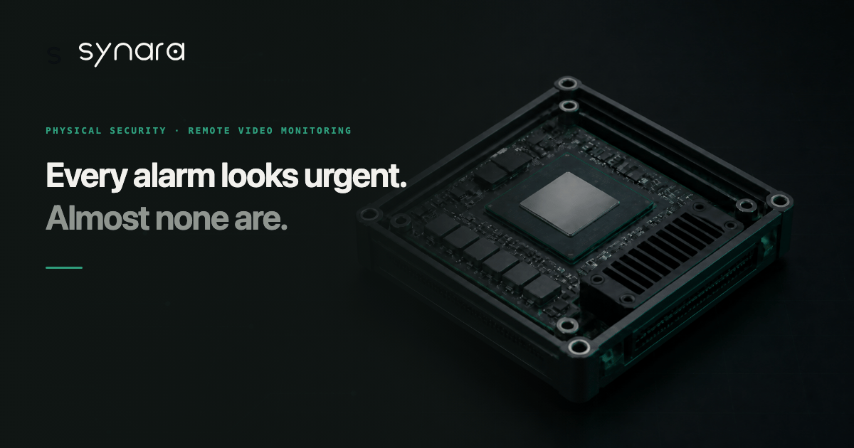 Synara’s official banner for AI-enabled remote video monitoring.